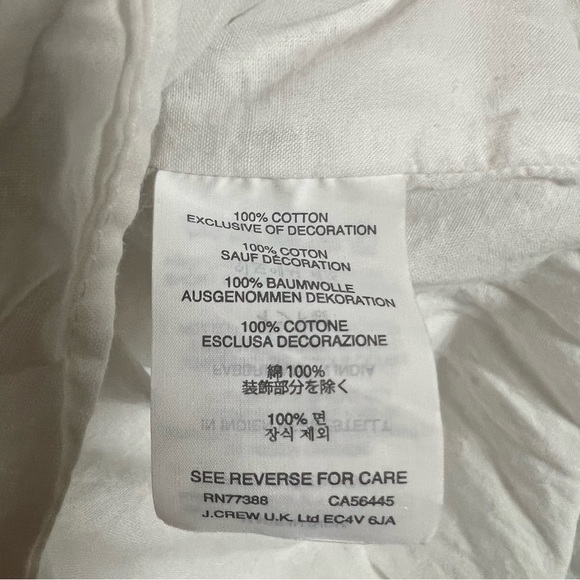 J. Crew White Tassel Trim Embroidered Smocked A-Line Cotton Mini Skirt Size S - Picture 5 of 6